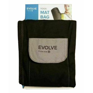 New Evolve by Gaiam black yoga mat bag with shoulder strap, pockets, & full zip
